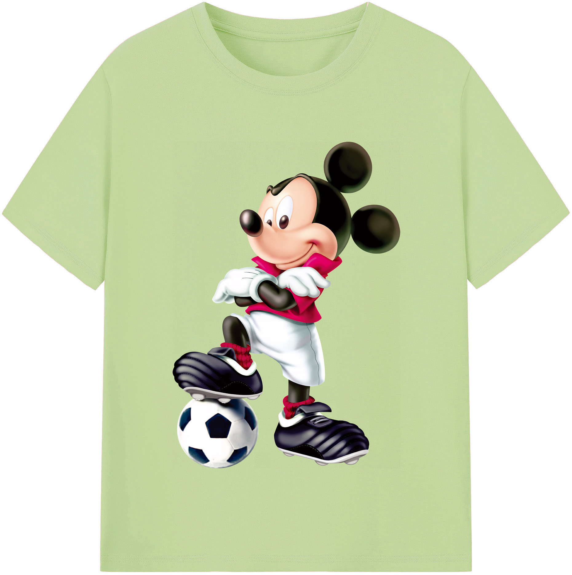 （画像用） ミッキーマウス Mickey Mouse 綿100％半袖Tシャツ（フロントプリント）